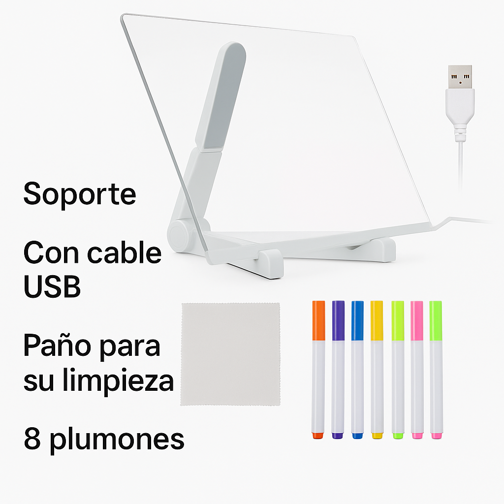 Pizarra LED Mágica- Dibuja, Ilumina y Has Volar Su Imaginación.